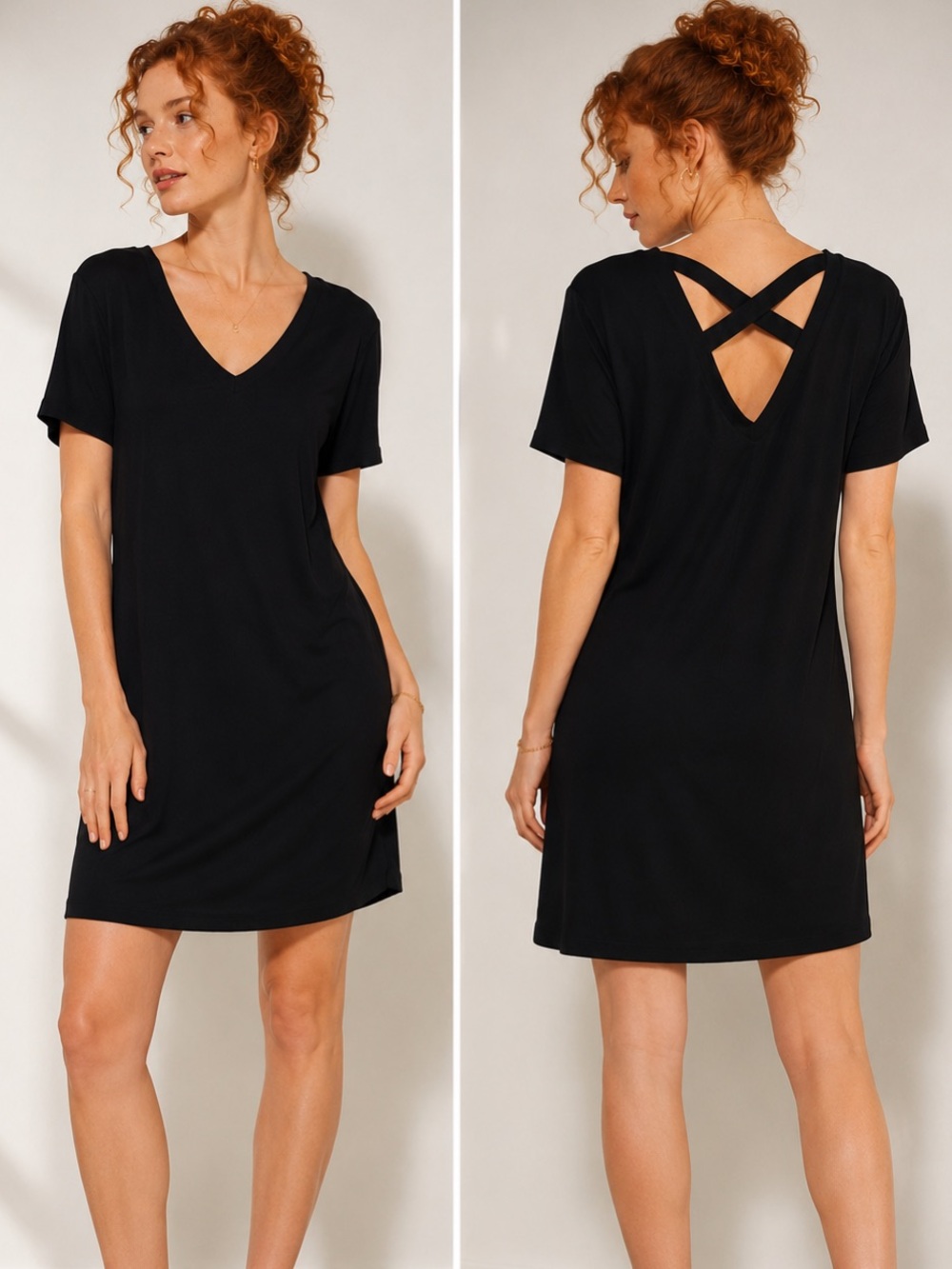 Chico's Black Dress with Cross Detail on Back
